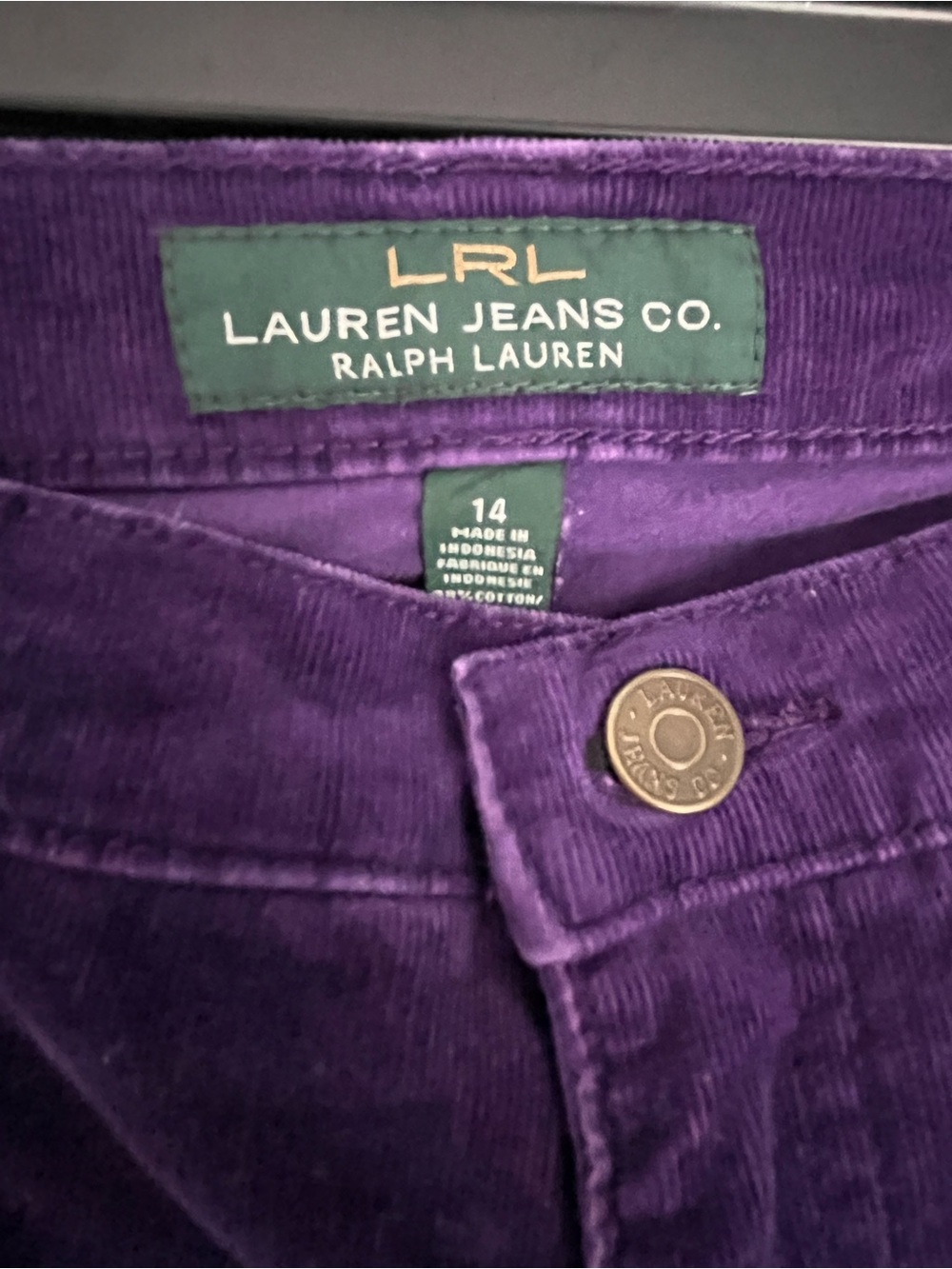 SZ 14 ralph Lauren purple cordoroy pants